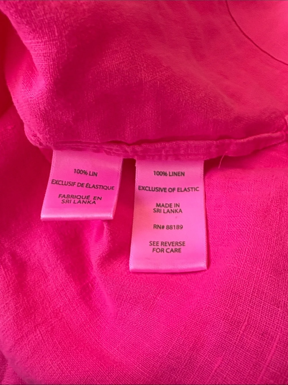NWT Lilly Pulitzer Mialeigh Top 100% Linen Women’s 0 Passionfruit Pink